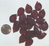 25 18x13mm Garnet Leaves